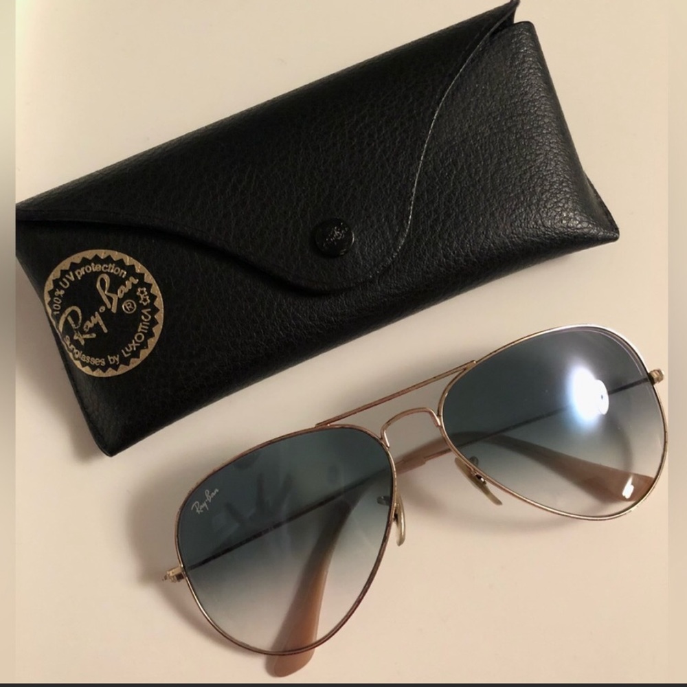 Ray-Ban Light Blue Gradient Aviator Sunglasses